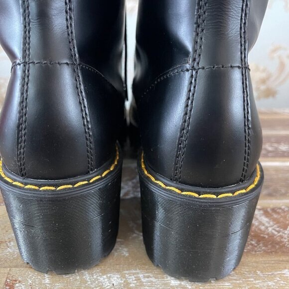 Doc Dr Martens Leona Combat Boots Sz 7 US L Leather Grunge Goth Rock Punk Chunky - Picture 5 of 11